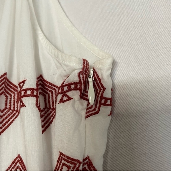 Joie Embroidered Boho Milanira Maxi Dress In Porcelain Handkerchief Hemline - Picture 11 of 16